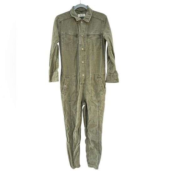 We The Free Free People Women's Cargo Zip Utility Jumpsuit in Green Size XS - Picture 2 of 11